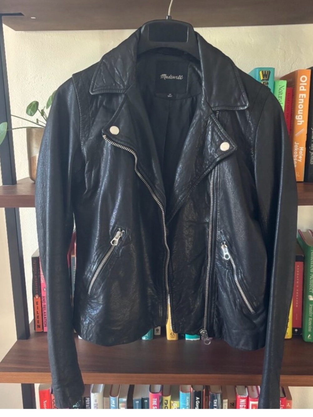 Madewell Washed Leather Motorcycle Jacket - Black